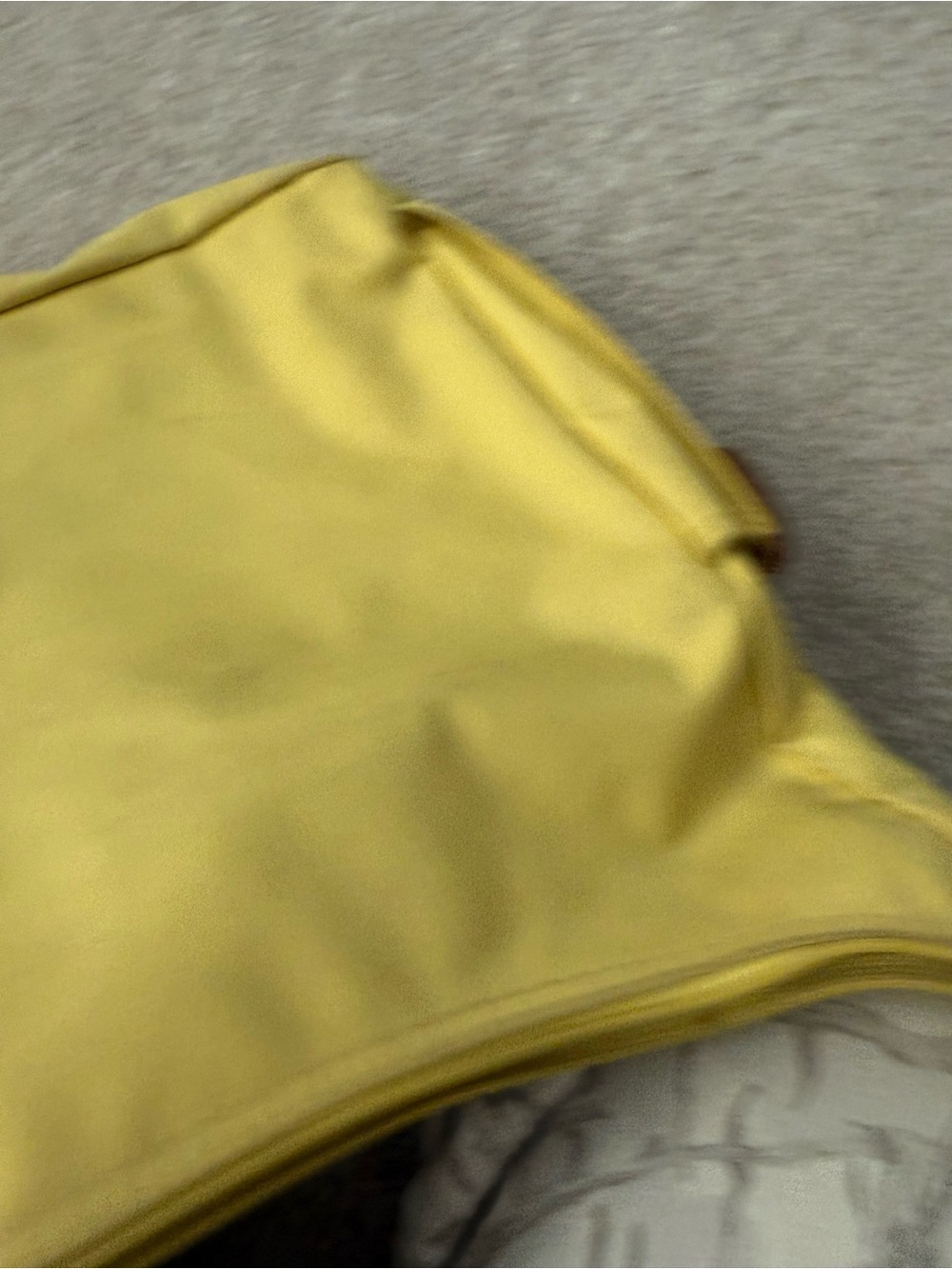 Yellow Shoulder Tote Bag with Brown Strap - Picture 9 of 14